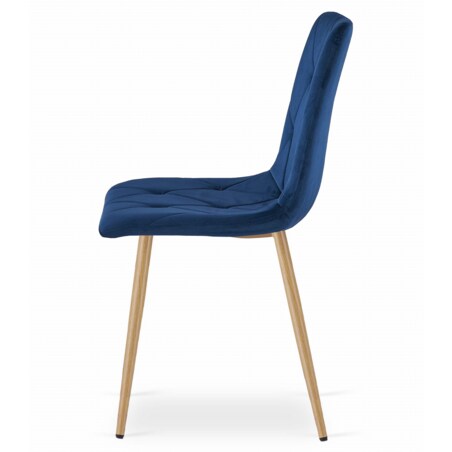 Krzesło Do Jadalni Kuchni Salonu Libra - Granat Aksamit / Nogi Kolor Drewna X 3