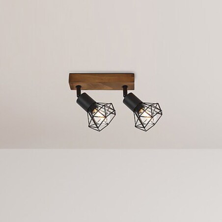 Metalowa lampa sufitowa Zeus 3138 czarne reflektorki na belce do kuchni