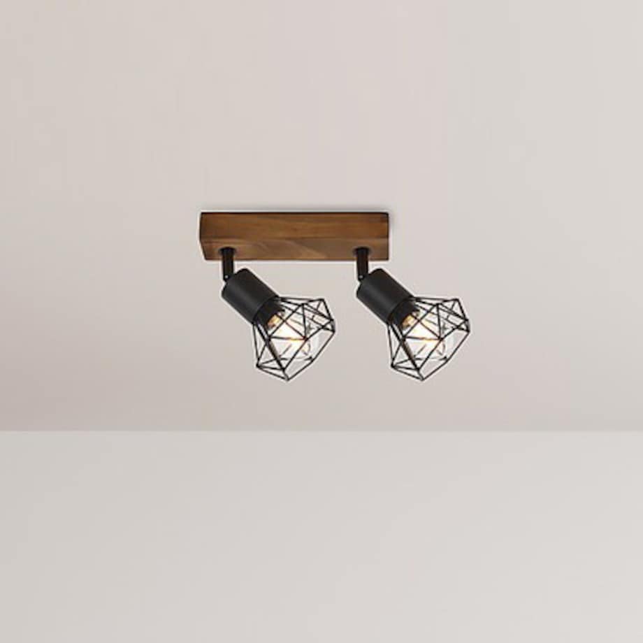 Metalowa lampa sufitowa Zeus 3138 czarne reflektorki na belce do kuchni