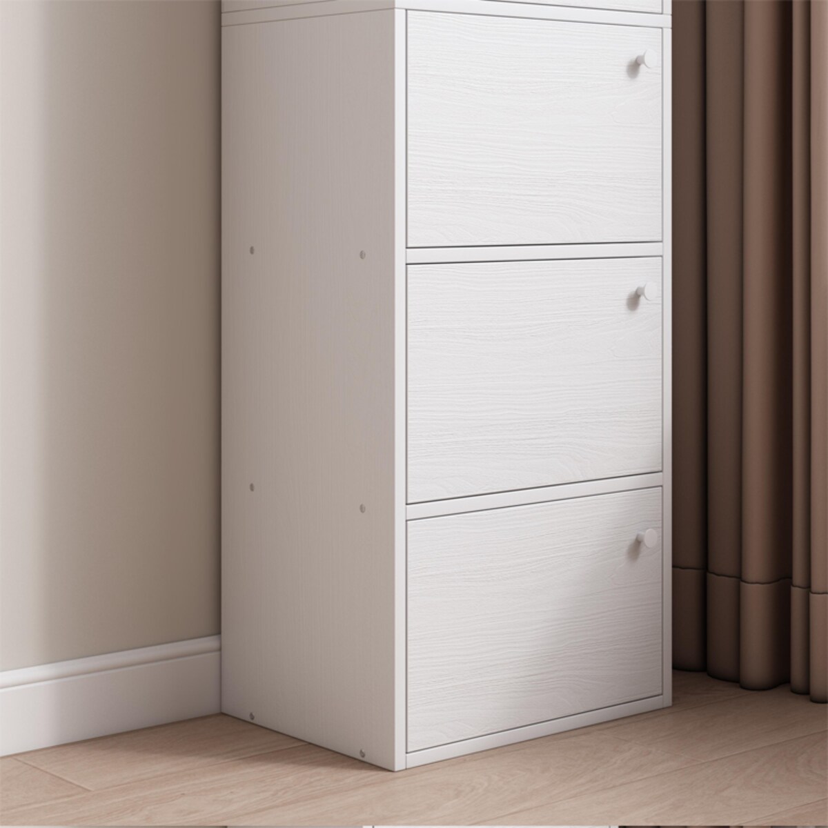 Nowoczesna pojemna komoda szafka duża biała skandynawski loft retro