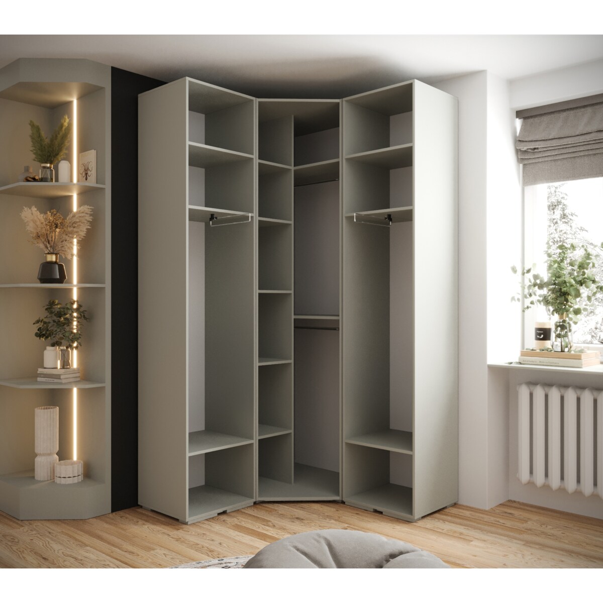 Garderoba wysoka do przedpokoju INOVA 1 Z4 kaszmir+czarny