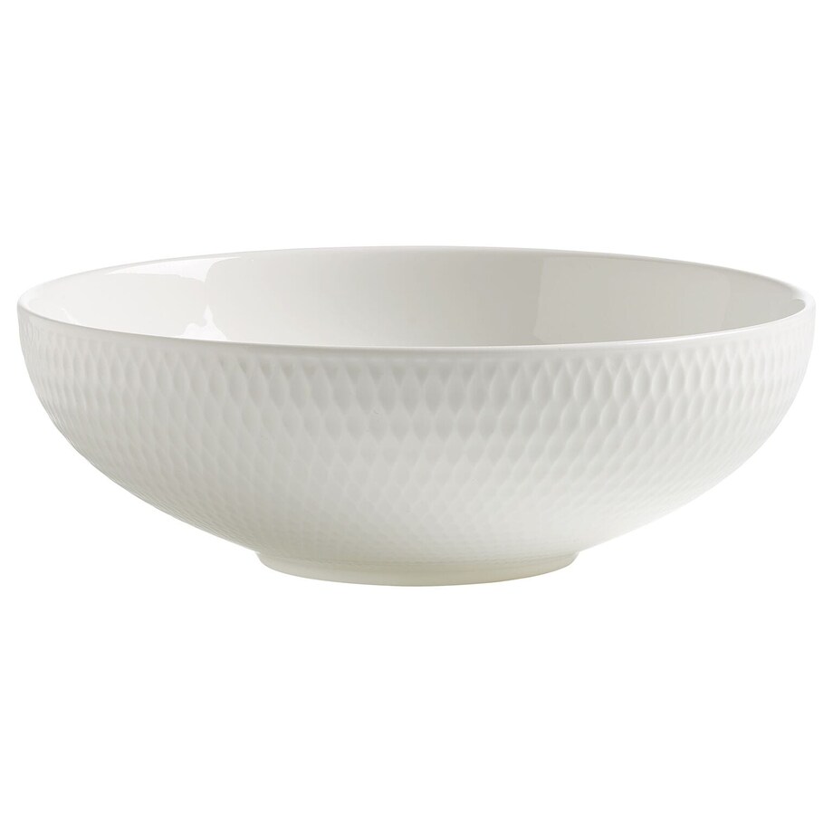 Zestaw obiadowo-kawowy Diamonds Round, biały, 30 el.