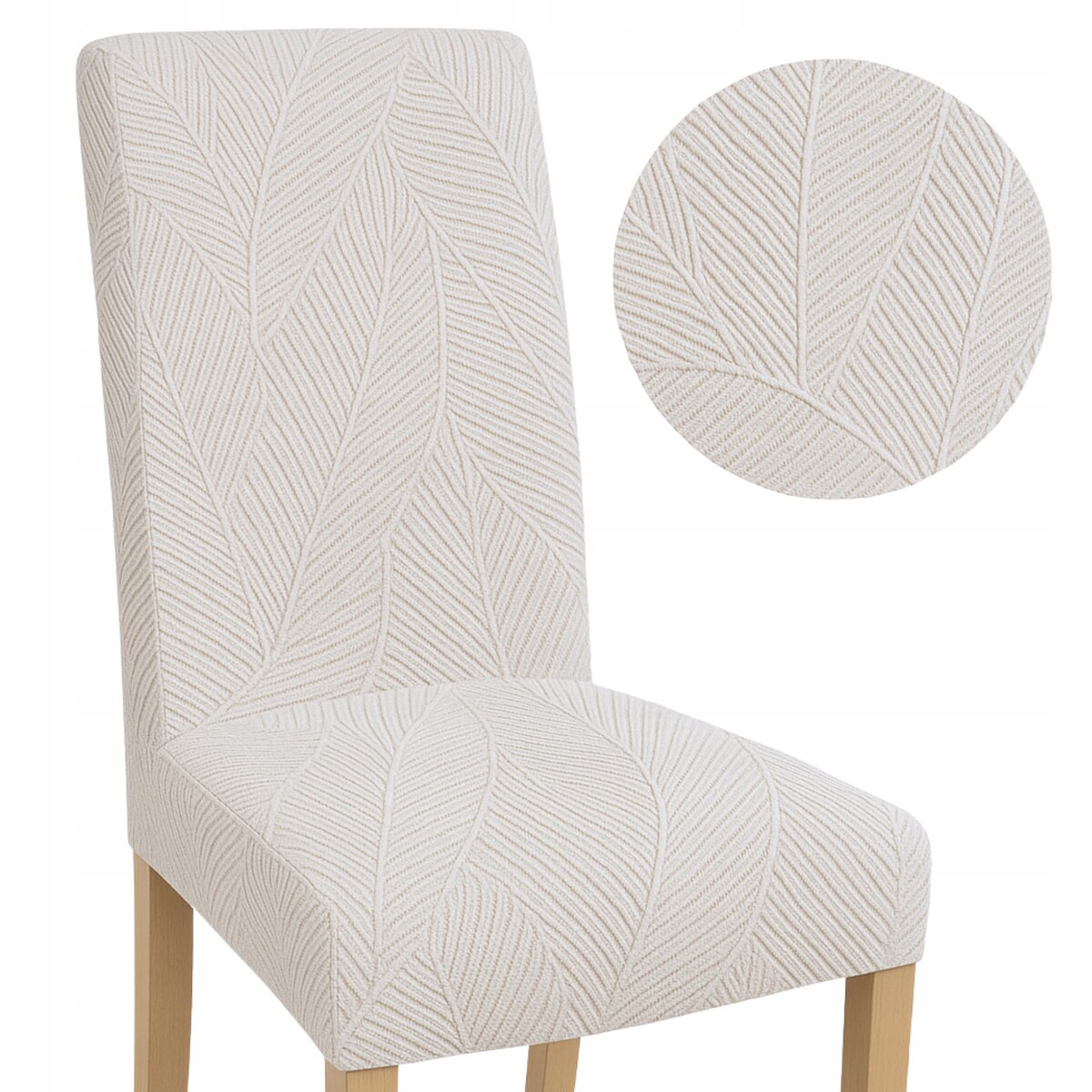 POKROWIEC NA KRZESŁO JASNY SZARY ŻAKARD BANANOWIEC [10-Z4-JSZ]