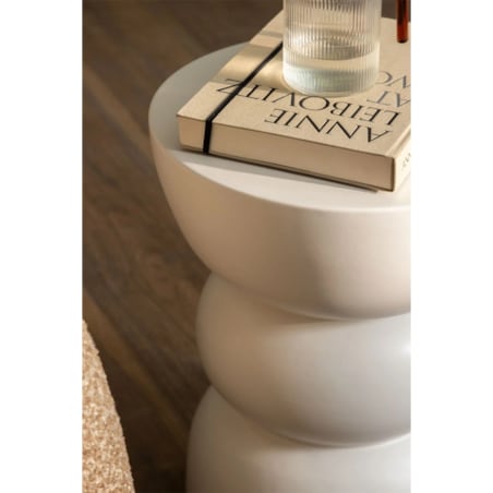 Okrągły stolik pomocniczy Ø35 cm z ceramiki Tiyi