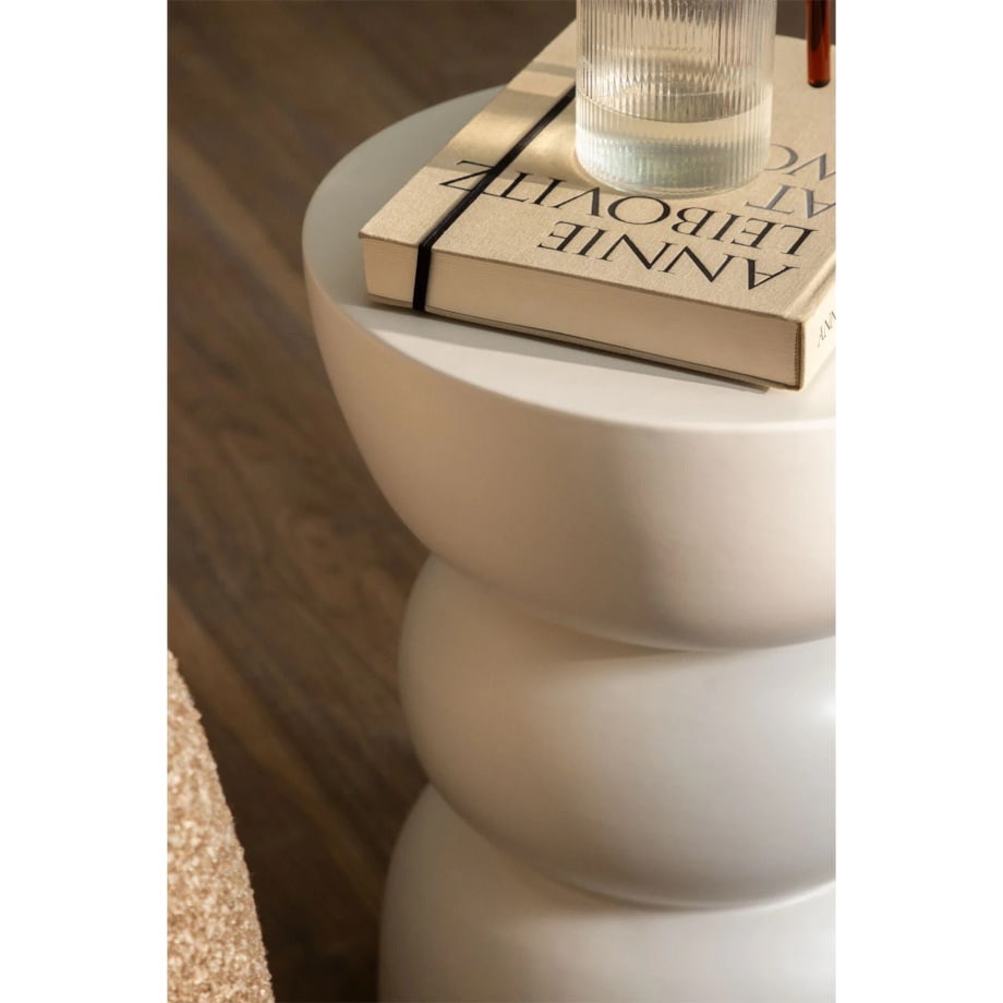 Okrągły stolik pomocniczy Ø35 cm z ceramiki Tiyi