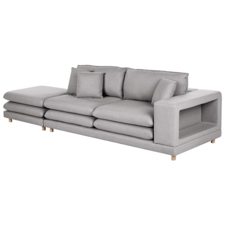 Sofa dla 2 osób HEDEN Szary z otomaną