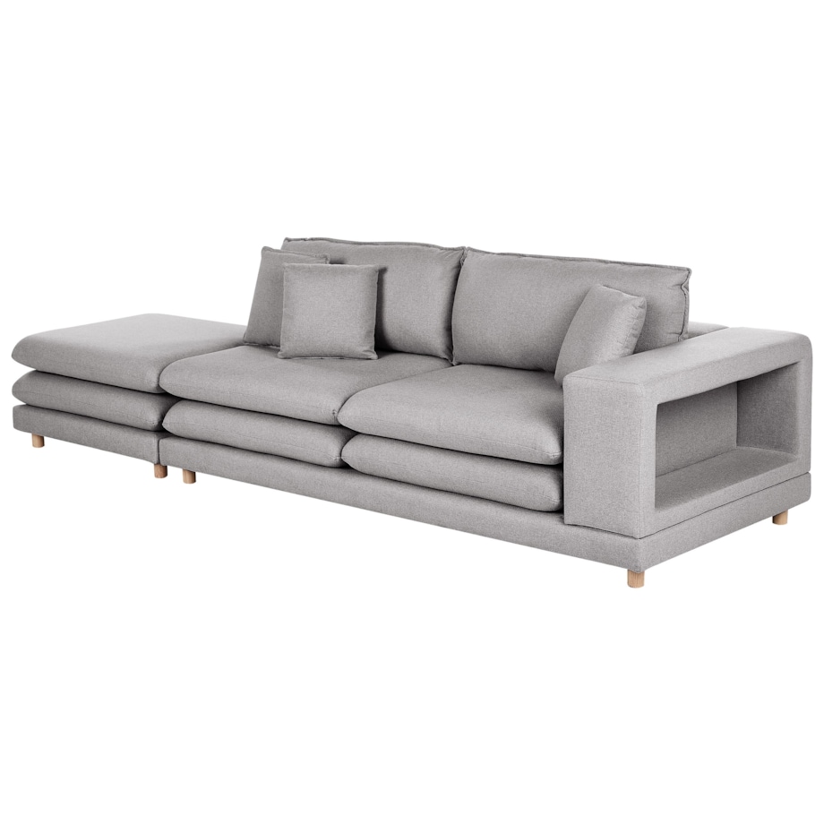 Sofa dla 2 osób HEDEN Szary z otomaną
