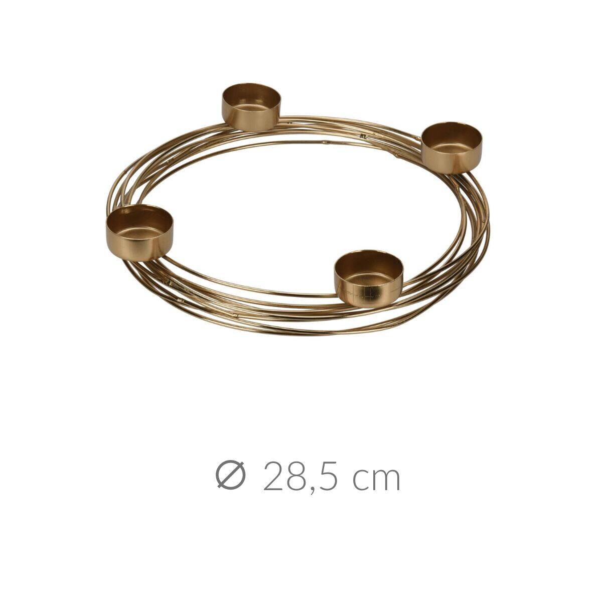 Złoty świecznik na 4 tealight, Ø 28,5 cm
