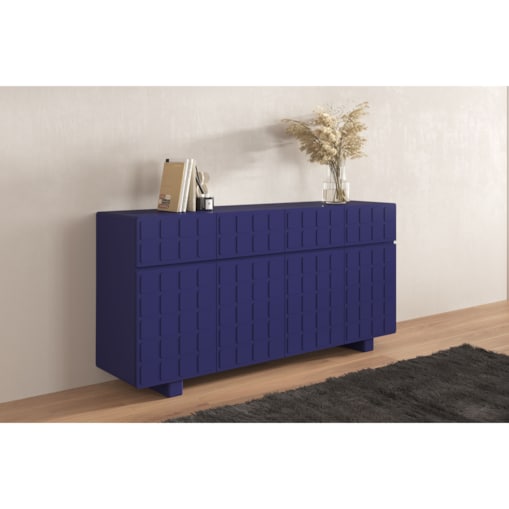 Nowoczesna komoda z frontami 3D Skandica CUBO LONG / kolor granat szlachetny / szer. 169 cm