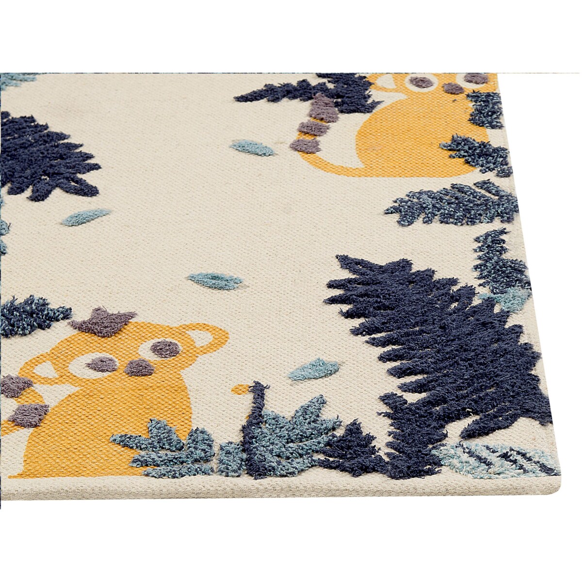 Dywan dziecięcy bawełniany w zwierzęcy wzór 80 x 150 cm wielokolorowy NAIBOS