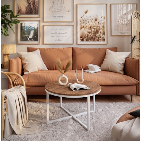 Okrągły stolik kawowy CIRI-X biały dąb stirling