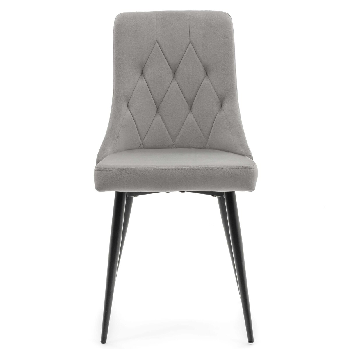 Krzesło tapicerowane welurowe do salonu jadalni CAREN jasnoszare