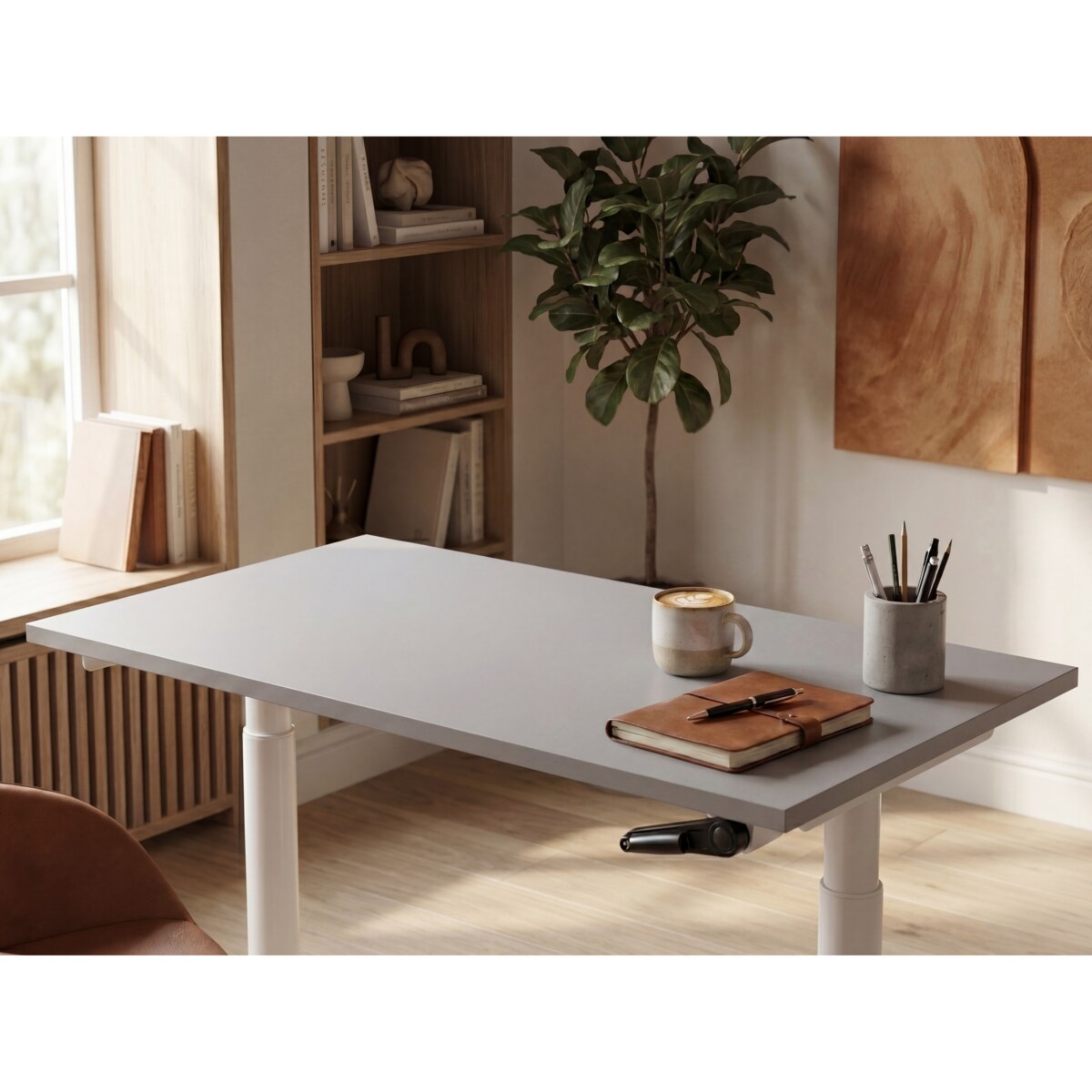 Biurko regulowane elektrycznie DESTINES Szary/ biały 120 cm 72 cm