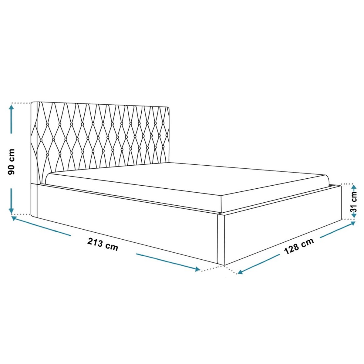 Łóżko tapicerowane 120x200 OLDO 3 jednoosobowe z pojemnikiem- beżowe