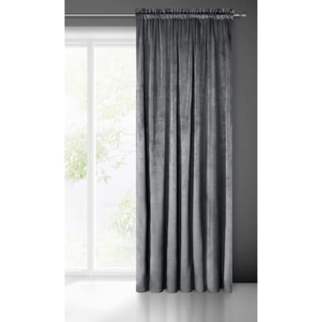 Zasłona Zaciemniająca Welurowa Velvet na Taśmie Żabki 140 x 270 grafitowa