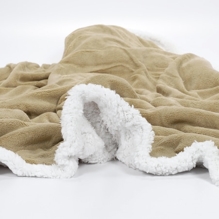 Koc dwustronny poliestrowy 130x170 cm Beige e Bianco