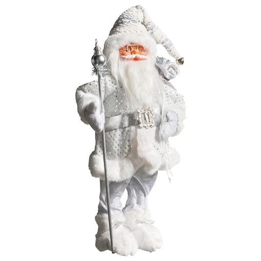 Dekoracja świąteczna NELAUG Mikołaj 48 cm Srebrny