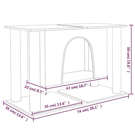 vidaXL Drapak dla kota, z sizalowymi słupkami, jasnoszary, 50 cm
