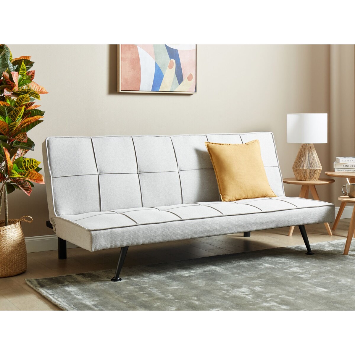 Sofa rozkładana jasnoszara HASLE