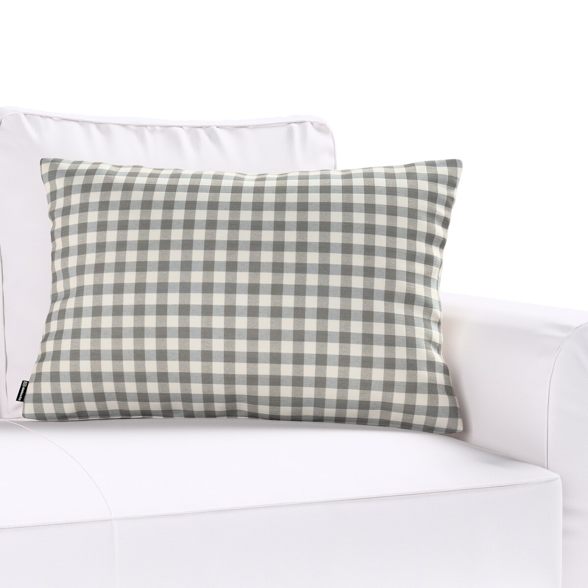 Poszewka Kinga na poduszkę prostokątną 60x40 szaro-biała kratka (1,5x1,5cm)