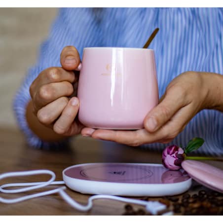 KUBEK do herbaty PODGRZEWACZ USB Łyżka Kabel PREZENT Kubek Świąteczny Kubki