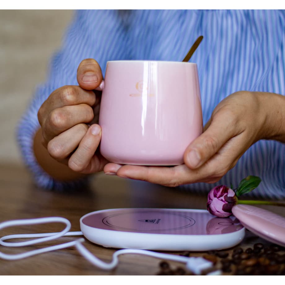 KUBEK do herbaty PODGRZEWACZ USB Łyżka Kabel PREZENT Kubek Świąteczny Kubki