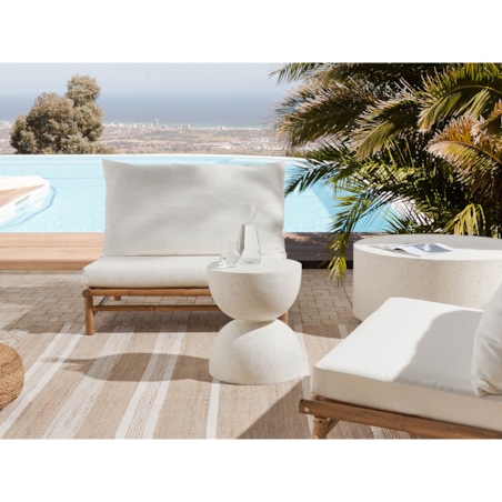 Stolik pomocniczy biały z efektem lastryko CAORIA