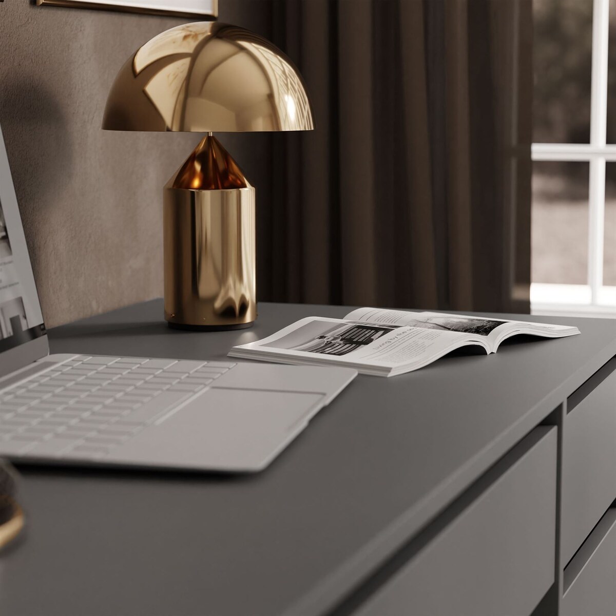 Biurko MADA z szufladami antracyt