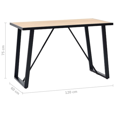 vidaXL Stół jadalniany, dębowy, 120x60x75 cm, MDF