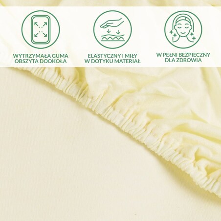 Prześcieradło ochronne wodoodporne z gumką 2w1, rozmiar 180x200 SG kolor krem