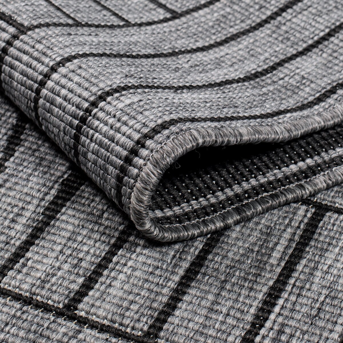 Funkcjonalny dywan na zewnątrz i do wnętrz, dwustronny DUO 58420 Antracyt 80x150