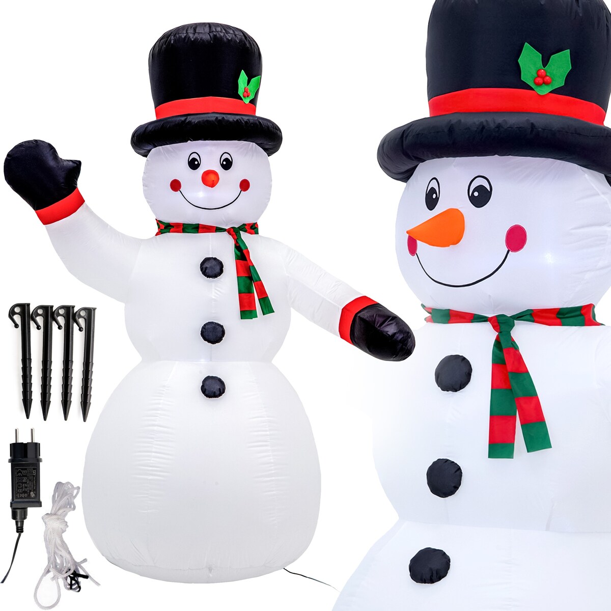 Bałwan Nadmuchiwany Świecący Duży Pompowany Led 180Cm Dmuchaniec