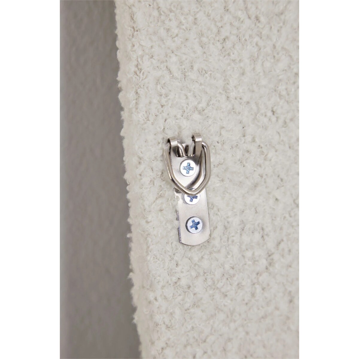 Lustro w półowalnej ramie bouclé kość słoniowa 160x60 cm