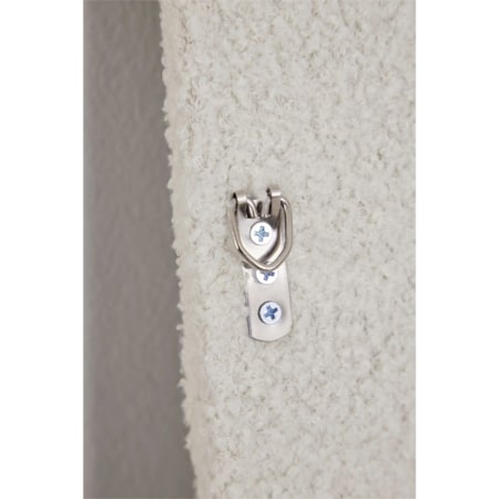 Lustro w półowalnej ramie bouclé kość słoniowa 160x60 cm