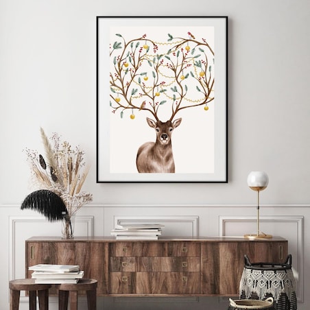Poster Story, Plakat, Obraz - Jeleń z Lampkami, wymiary 70 x 100 cm