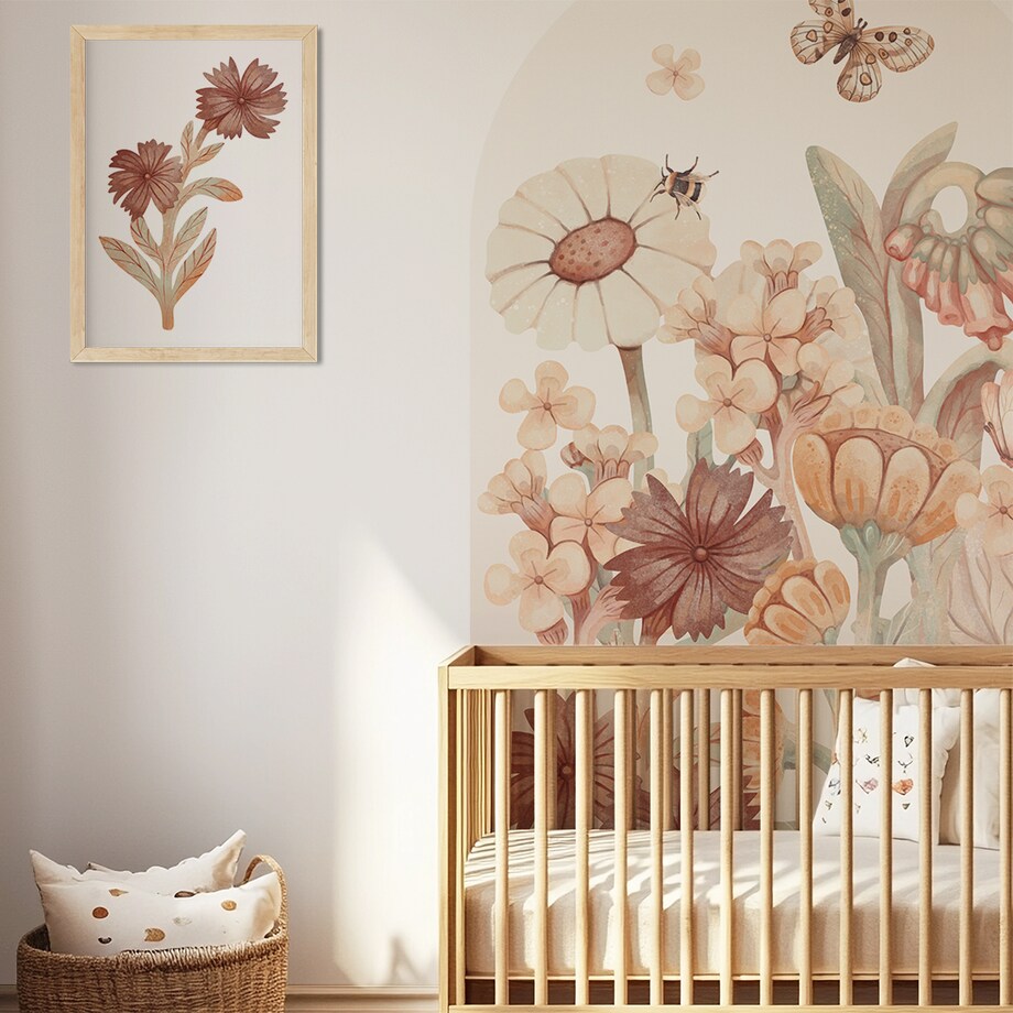 Naklejka na ścianę łuk Kwiaty boho L