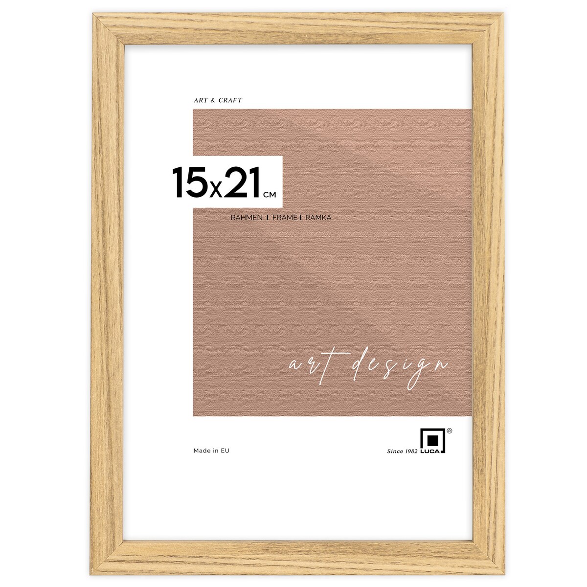 Brązowa ramka na zdjęcia 15x21 cm rama MDF z plexi klasyczna ramka zawieszka stopka