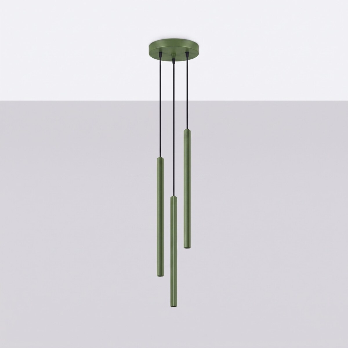 Lampa wisząca ARCHE 3P zielona oliwka
