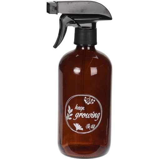 Spryskiwacz do kwiatów KEEP GROWING, plastik w kolorze brązowego szkła, 500 ml
