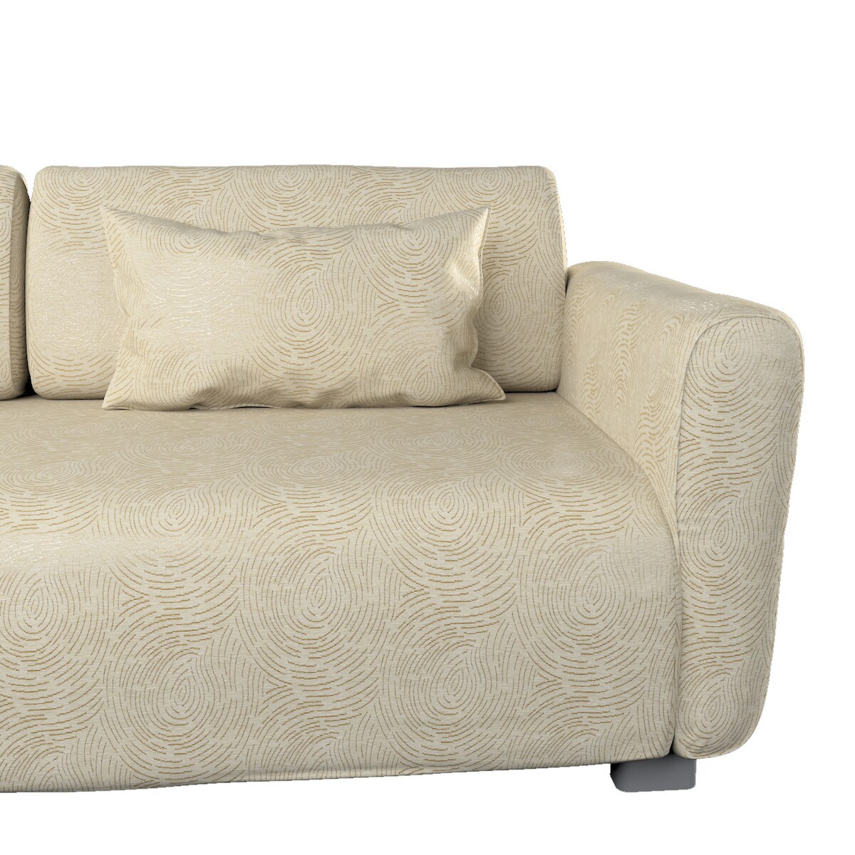 Pokrowiec na sofę 2-osobową jeden podłokietnik Mysinge, beżowo-złoty wzór, sofa Mysinge 2-os. jeden podłokietnik, Living II