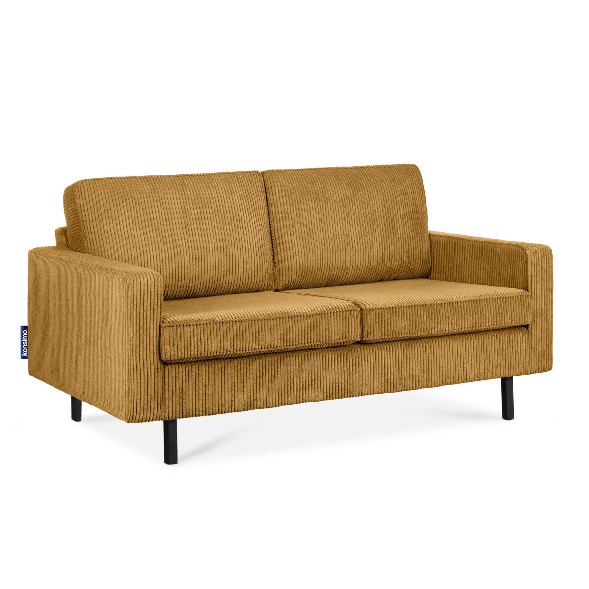 KONSIMO INVIA Elegancka Sofa w stylu loft sztruks 2 osobowa żółta