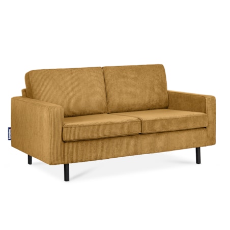 KONSIMO INVIA Elegancka Sofa w stylu loft sztruks 2 osobowa żółta