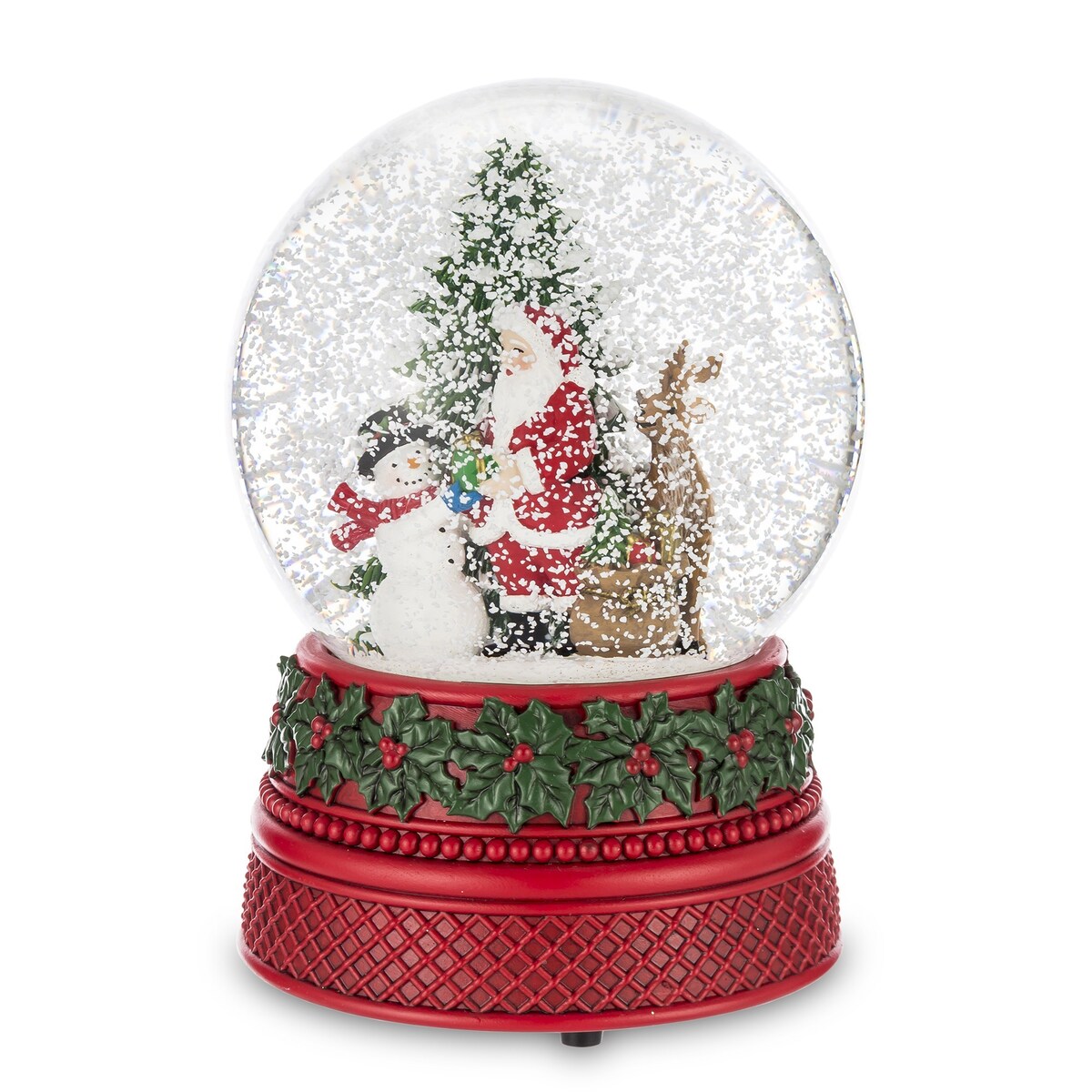 Szklana kula śnieżna z pozytywką 16,5x9x8,5 cm SANTA