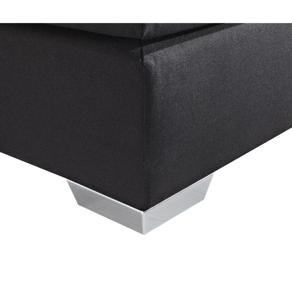 Łóżko kontynentalne tapicerowane 180 x 200 cm czarne PRESIDENT