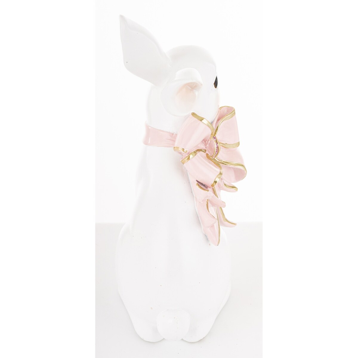 Dekoracja - królik 26x17x11 cm BUNNY-4 z różową kokardką