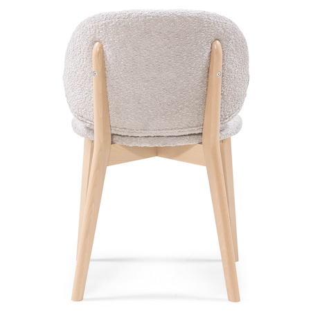 Krzesło SELMA -III beżowoszare/buk/boucle 79x48x48 cm