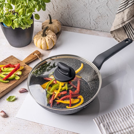 Patelnia głęboka z powłoką marmurową 24cm indukcja KLAUSBERG