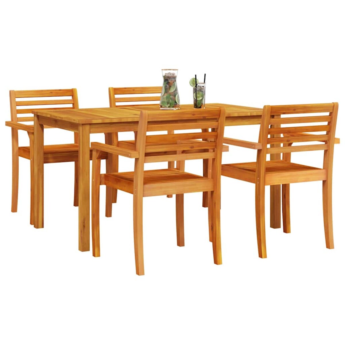vidaXL Zestaw do jadalni w ogrodzie 5 pcs Brązowy lite drewno akacjowe