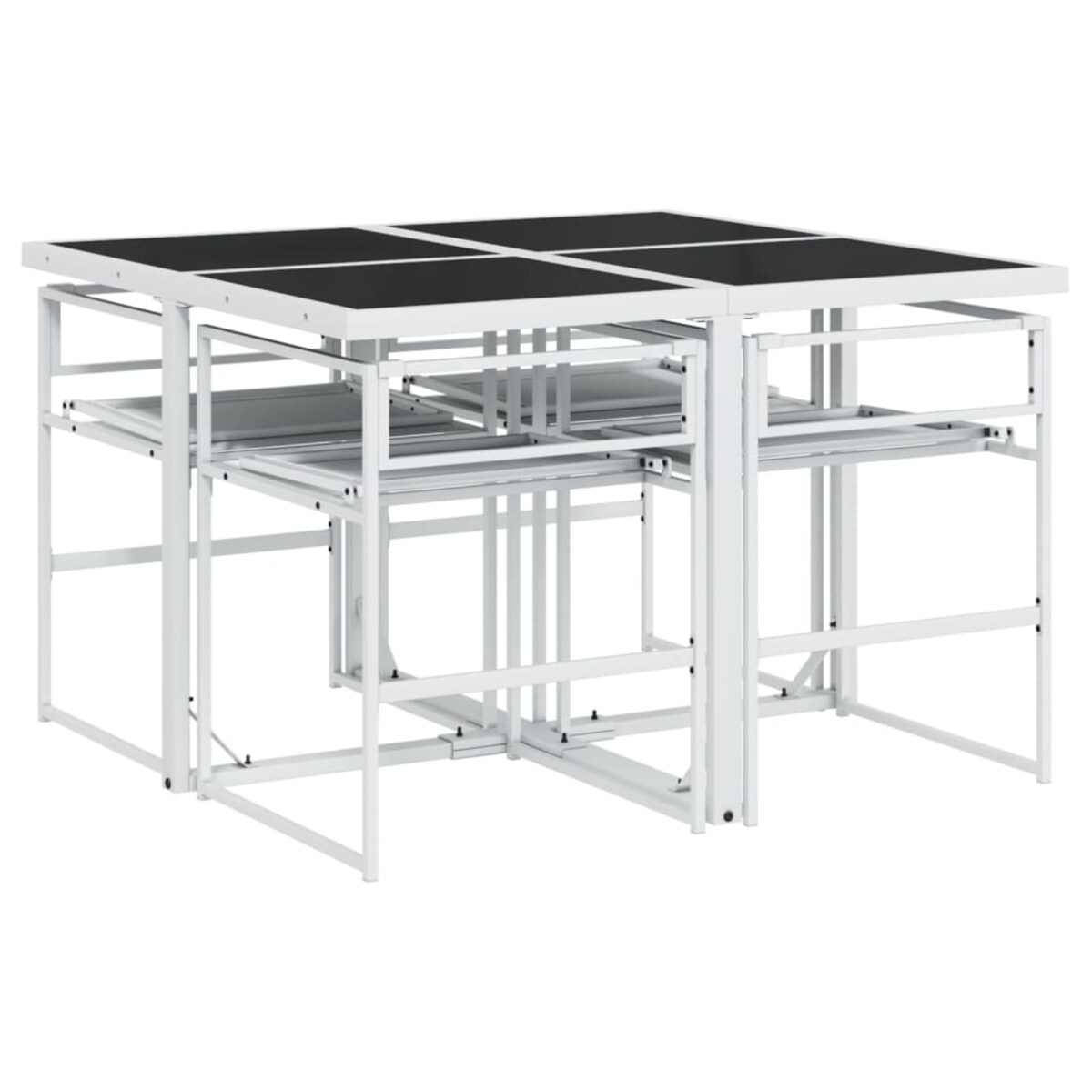 vidaXL 5-cz. zestaw mebli ogrodowych z poduszkami, biały, textilene