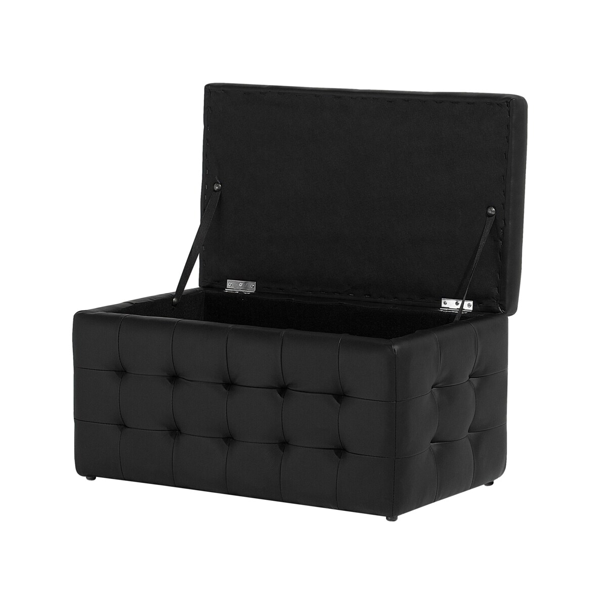 Puf ze schowkiem ekoskóra czarny MICHIGAN